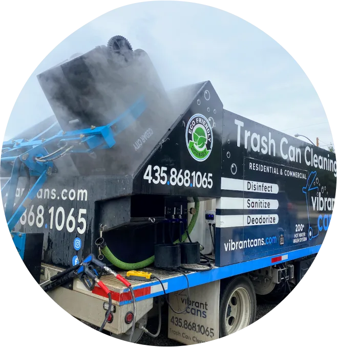 Vibrant Cans trash can cleaning truck